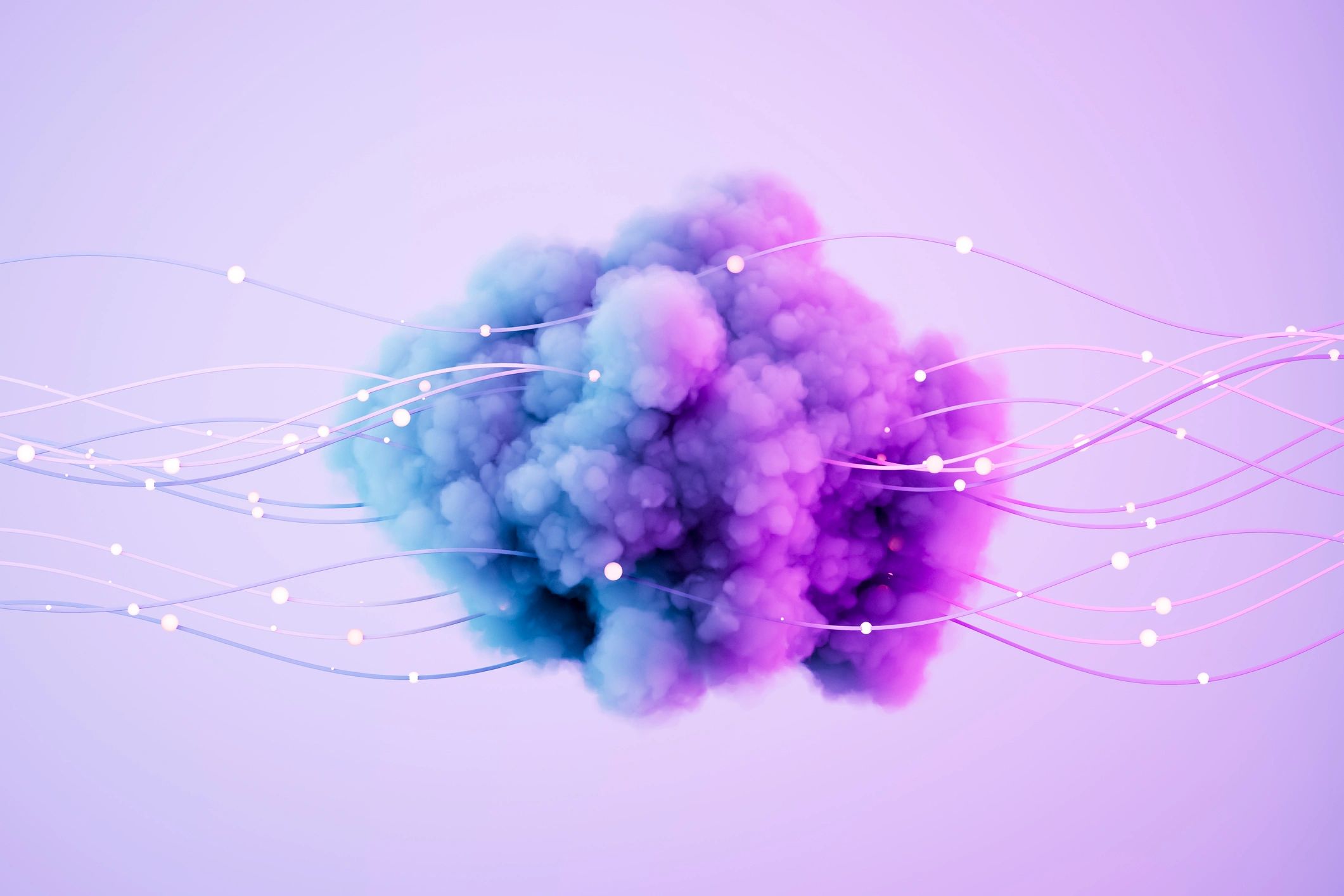 Cloud technology concept with glowing network connections
